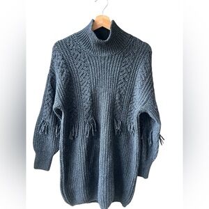 Vanessa Bruno Charcoal Sz L Verenice Dress Turtle Neck Wool Sweater Knit